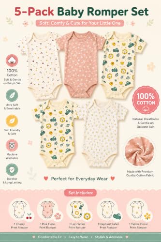 Image of TuddyBuddy 100% Cotton Romper /Bodysuit for Baby Girls