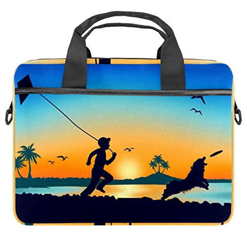 Sacoche ordinateur 13-14 pouces Border Collie housse PC portable multicolore bandoulière
