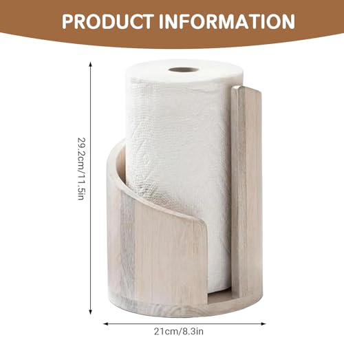 Soporte para toallas de papel de madera con base de fácil acceso de 10x6.5 pulgadas 8