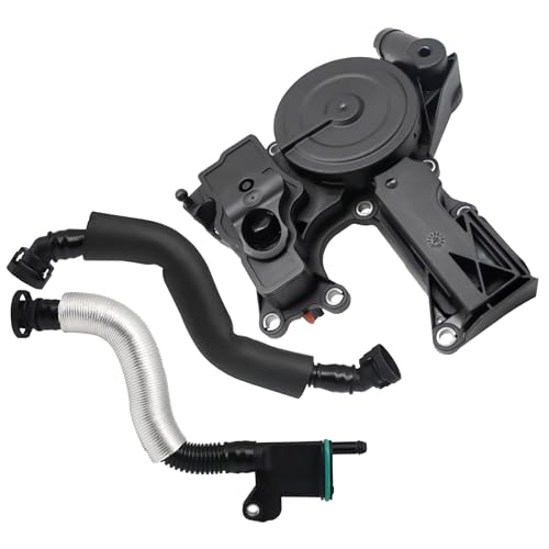 06H103495AB PCV Valve Engine Crankcase Vent Valve Oil Separator with Breather Hose Kit Fits for Audi A3 A4 A5 Q5 TT VW Beetle CC Golf Jetta Passat Tiguan Seat Skoda Replace 06H103495B 06H103495