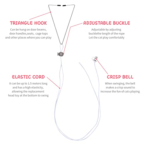 6 Stück Interaktives Katzenspielzeug Katzenspielzeug Selbstbeschäftigung Katzenspielzeug mit Federn Hängende Türrahmen Hängendes Katzenspielzeug Set für Katzenauslauf und Gegen Langeweile – Bild 4