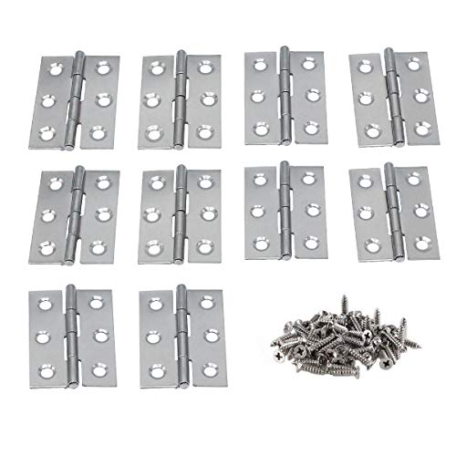 xhlife Folding Butt Hinges 304 Stainless Steel 10 Pieces 2 Inches Silver Tone