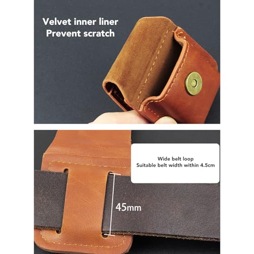 Feuerzeugtasche, Feuerzeug Schutzhülle, Gürteltasche, Aufbewahrungshülle, Modisches und Einfaches Zubehör Holster, Kratzfester Organizer. (BROWN)