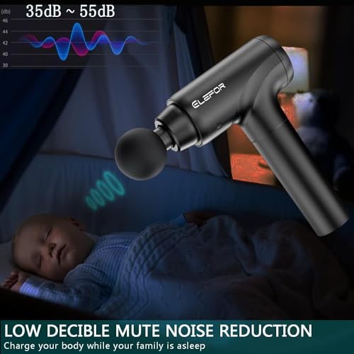 Elefor Massage Gun Deep Tissue,Percussion Massager Gun For Athletes Muscle Massage Gun For Pain Relief With 10 Massage Heads & 20 Speeds thumb #6