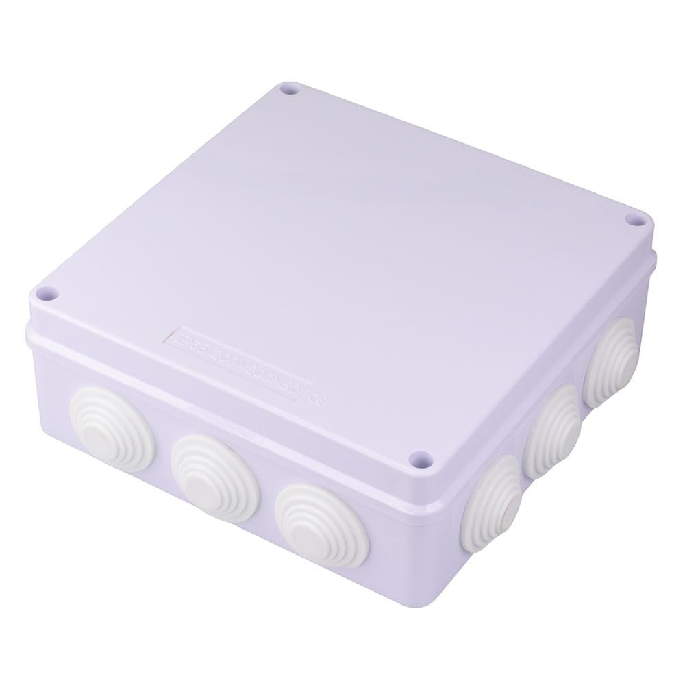 Switch Electronics Grey 200 X 200 X 80Mm Junction Box Ip65 With 12 Cut Outs Electronics Electrical Wiring Enclosure