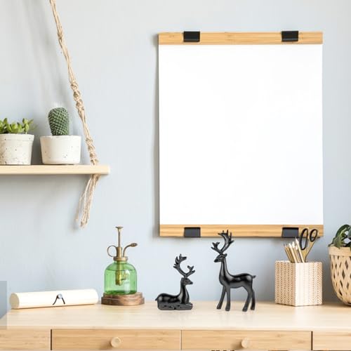 Bonlting 2 Pack Resin Christmas Reindeer Figurines Deer Statues Elk Sculpture Deer Ornaments For Living Figurine Statues Tv Cabinet Home Office Wine Cabinet Decoration thumb #5