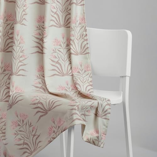 Image of haus & kinder Digital Printed Cotton Window Curtain 5 Feet Long Pack of 1 Window Curtain, 5 Feet Curtain for Window (Petal Drift, Light Pink 130x152 CM)