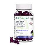 Organika Collagen Gummies with Biotin – 2500 mg Collagen Per Serving for Skin, Hair and Joint Health – Blueberry Bliss Flavour, Easy to Take – 90 Gummies