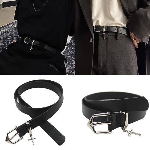 Adult Dangle Cross Waist Belt With Adjustable Pin Buckle Waistband PU Waist Belts For Women Coat Shirt Jeans Belt2