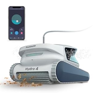 Hydro 4 Pool Robot Pool Vacuum for Inground and Aboveground Pools Floor Wall and Waterline Cleaning and Scrubbing Smart WiFi and Blutooth App Control 50 Cord Large Top Load Fine Filter Basket