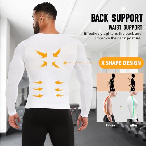 MEETWEE Compression Shirt Men, Long Short Sleeve Athletic Workout Shirt Base Layer Undershirt for Sport Running Fitness3
