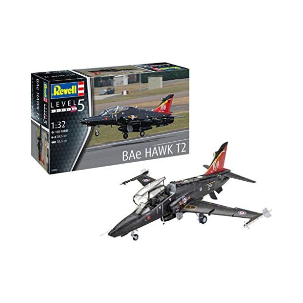 Revell 03852 BAe Hawk T2, Trainingsflugzeug der RAF, Flugzeugmodell 1:32, 39,5 cm originalgetreuer Modellbausatz für…