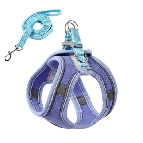 Adjustable Arnés para gatos con correa reflectante, antifuga y transpirable para gatitos (Blue,L)