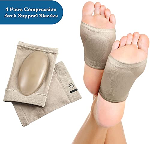 Image of Flat Foot Arch Support for Men & Women | Medial Arch Support for Flat Feet Correction Sleeve with Cushion | Plantar Fasciitis Leg Foot Pain Relief Product | Free Size | For Orthopaedic Shoes Slippers Arch Socks (Arch)