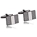 Aeici Nero Argento Uomo Gemelli Gemelli Rettangolari in Stile Classico