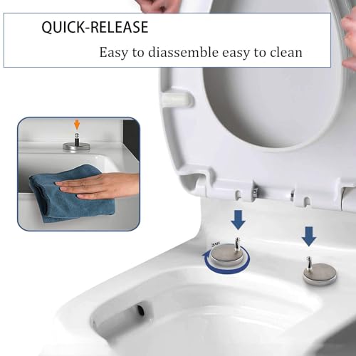 Abattant de toilette carré blanc avec fixations réglables