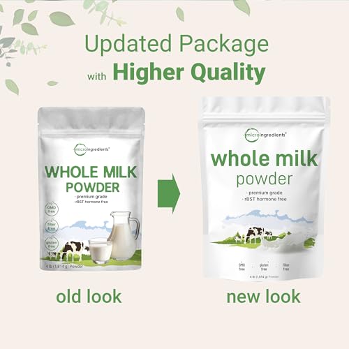 Micro Ingredients Whole Milk Powder, 4Lbs | Rbst Hormone Free, Pasture Raised Source, Premium Grade Dry Powdered Form thumb #2