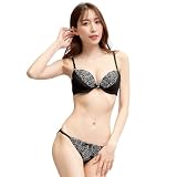 [RAVIR] 【ラヴィール】下着 レディース ブラ ショーツ 上下セット チャーム ストリング チュール パッド 花柄 繊細 大人 透け感 レース ブラック C80：ショーツL