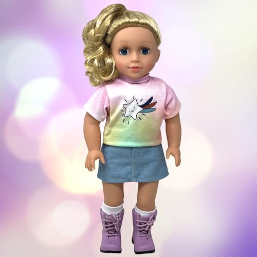 Muñeca de 18 pulgadas con cabello suave y accesorios miniatura 6
