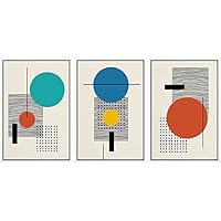 SIGNWIN Framed Canvas Wall Art Colorful Boho Decorative Art Geometric Patterns Illustrations Abstract Bohemian Urban Multicolor Metallic for Home Office - 16