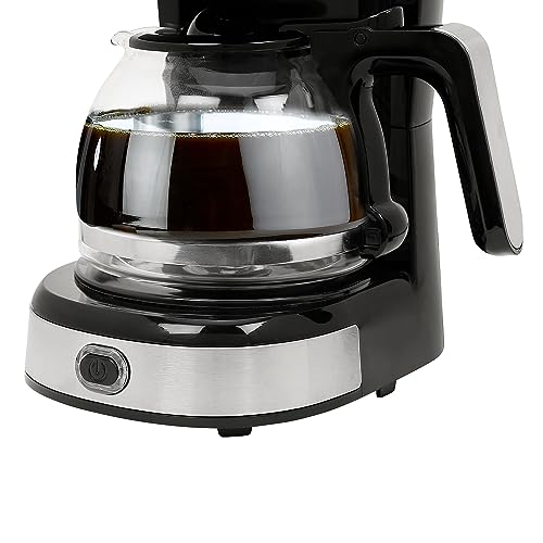 Faber Drip Coffee Machine FCM 0.6L SS BK 800W|| 4 Big Cups||Warming Plate- Keeps Coffee Warm for 30 mins||Removable Filter||Water Level Indicator||Dry Heat Protection||Food Grade Plastic||1Y Warranty