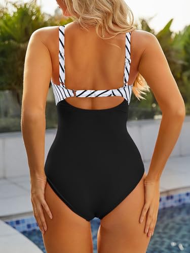 Modest One Piece Swimsuit Women Tummy Control 2025 Long Torso Slimming Bathing Suit Cute Floral Swim Suits4