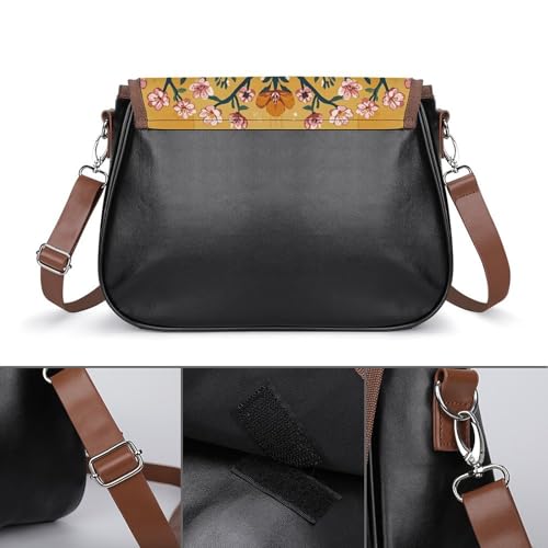 Leather Crossbody Bag for Women Dog Paw Pattern Detachable Strap Handbags Travel Purse Shoulder Bag for Daily Use3