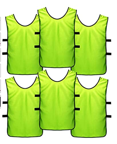 MILLUR 6 Pack Scrimmage Vests Pinnies Team Practice Jersey Nylon Mesh Jerseys Soccer Pennies for Basketball Football Volleyball