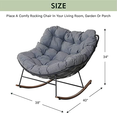 Grand Patio Living Room Rocking Chair, Comfy Reading Sofa, Modern Cozy Lounge Rocker With Cushion For Bedroom, Dorm, Corner, Porch, Gray #TOP7