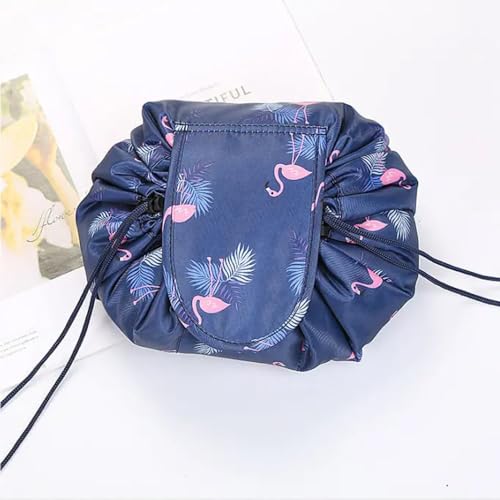 Image of Maharsh Women's Convenient and Waterproof Multifunction Portable Lazy Travel Cosmetic Storage Makeup Organizer Toiletry Bag with Drawstrings (Blue Duck)