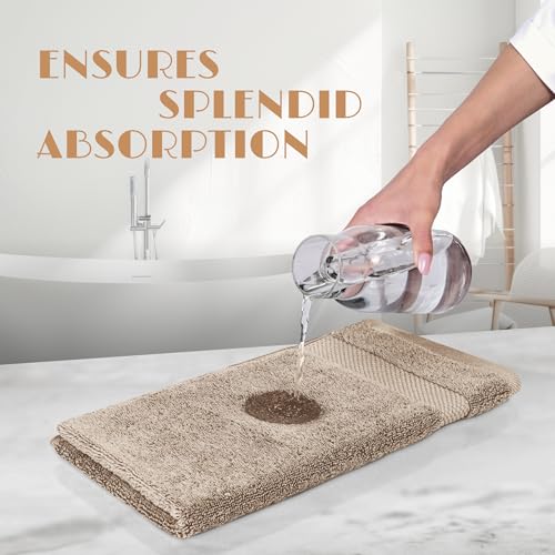 Image of White Classic Wealuxe Taupe Hand Towels for Bathroom [12 Pack] Cotton Hand Towel Bulk for Gym, Kitchen and Spa, 16x27 Inches Soft Highly Absorbent Quick Dry Terry Salon Towels
