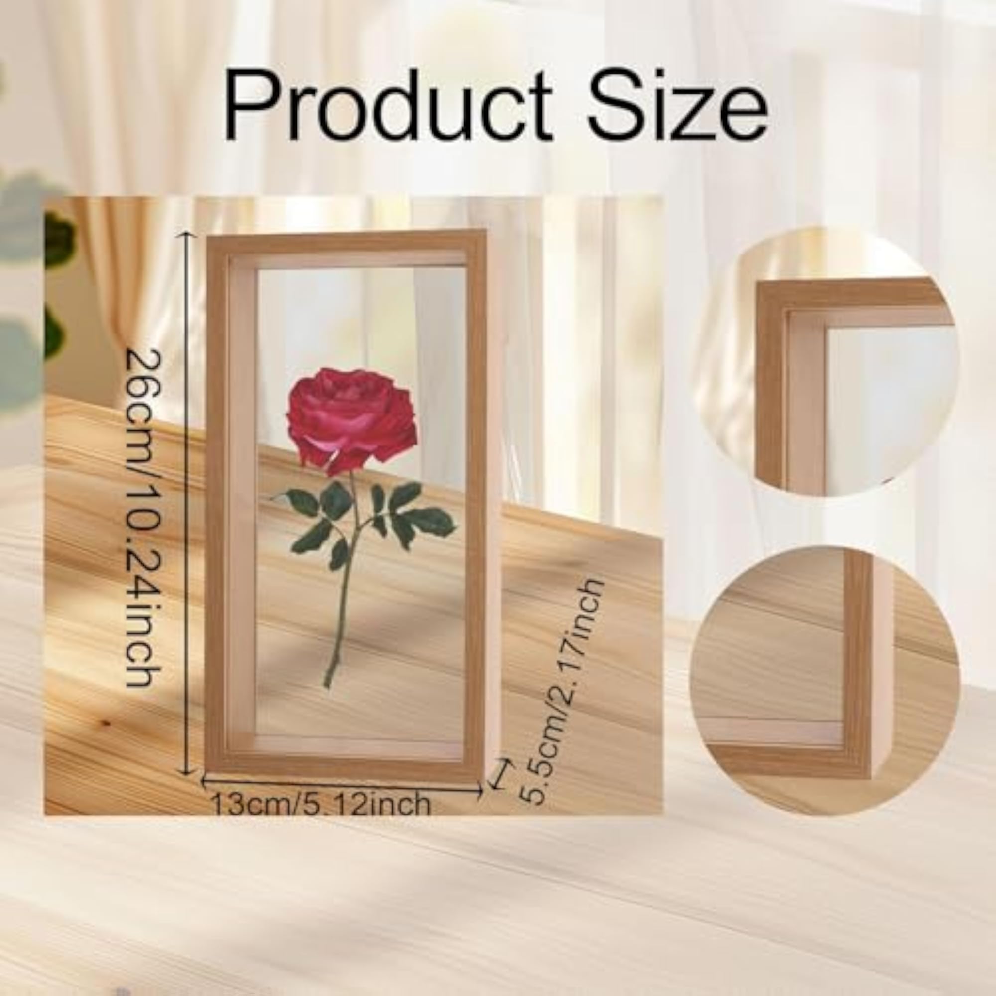 Wooden Shadow Box Display Case for Art Badges and Gifts