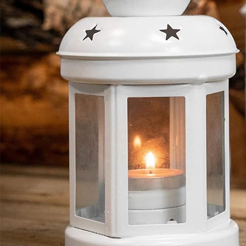 4 Lanternes de Jardin Blanches Style Vintage pour Bougies - 8