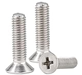 M3x3mm UNC Phillips Flat Countersunk Head Machine Screws, 304 Stainless Steel 18-8, Full Thread, Coarse Thread,Pack of 50