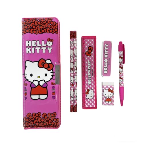 Image of Hello Kitty 7 pcs Stationery SetSchool Supplies Kit Multicolor Return Gift for Kids Age 3 Years +