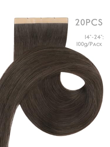 Image of WENNALIFE 3.15 inch Wide Tape in Hair Extensions Human Hair, Tape in Weft