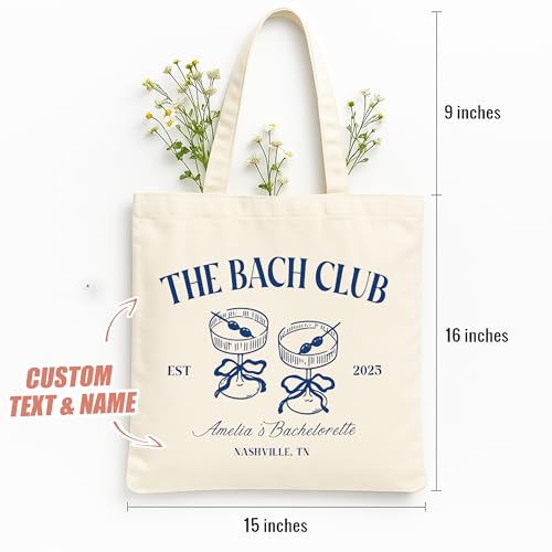 Bolso tote personalizado H-DEWALL de lona para fiestas de despedida de soltera, regalos para mujeres, bolsos a juego para despedidas y duchas nupciales miniatura 3