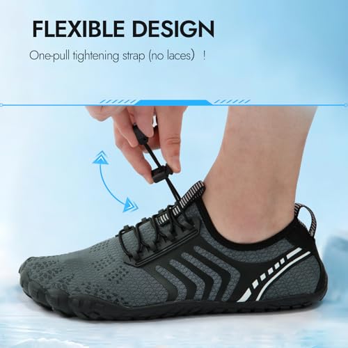 Image of ATHMILE Barefoot Water Shoes Women Men Wide Non Slip Aqua Beach River Pool