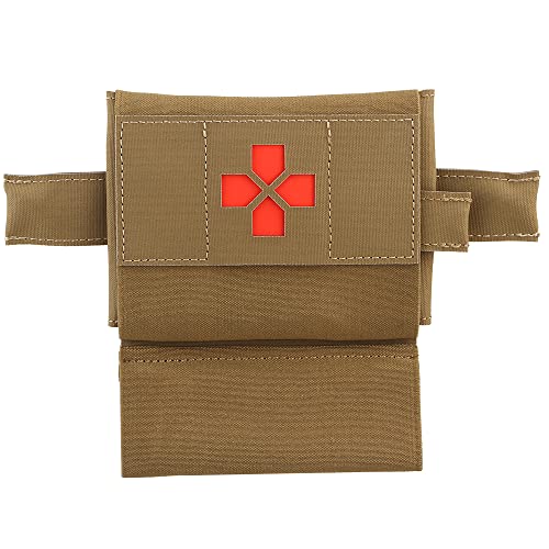 WarmHeartting Kit de Micro-traumatisme Pochette de Rangement avec Porte-Garrot Hamac Tactique IFAK EDC Molle Pochette de Premiers Soins médicaux, Pochette de Trousses de Secours