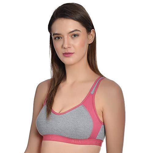Image of Aimly Women's Cotton Non-Padded Wire Free Full Coverage Bra Searose, Dark, Pink, Maroon Size: 38
