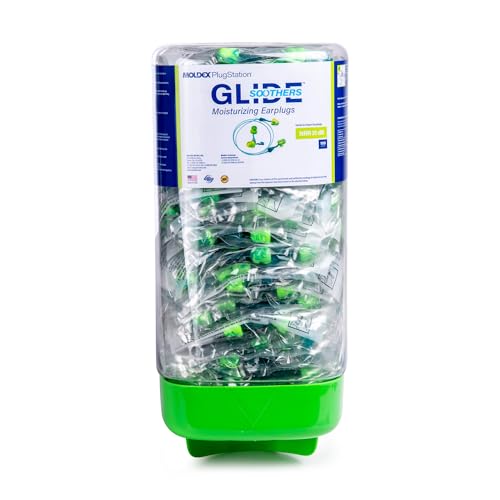 MoldexÂ® GlideÂ® Soothers PlugStationÂ® Corded Foam Twist and Push-in Moisturized Earplug Dispenser 6886, NRR 31dB