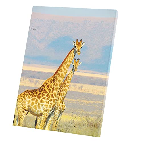 Toile imprimée Girafes dans la Savane tableau décoratif animaux d'Afrique 60x80