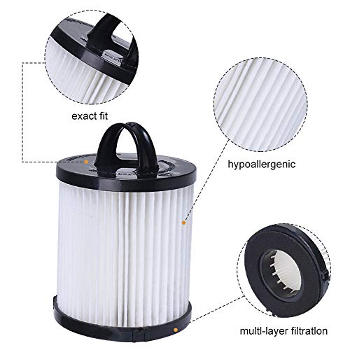 SaferCCTV Replacement EF6 HEPA Filter and Washable Reusable Cup Filter Vacuum Filter DCF-21 Replace#67821, 68931, 68931A, EF91 Replacement for Eureka Airspeed AS1000 Series Upright Vacuum Cleaners (2 Set)
