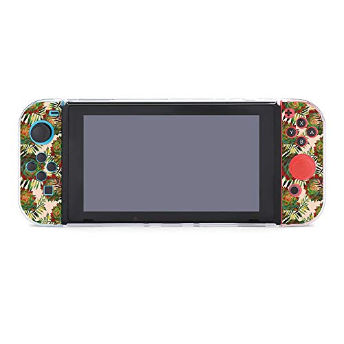 SUPNON Illustration of Cactus and Leaves,Artistic Compatible with Nintendo Switch Console & Joy-Con Protective Case, Durable Flexible Shock-Absorption Anti-Scratch Drop Design33459