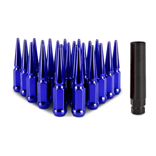 Image of Mishimoto Spiked Lug Nuts, M12x1.5, 24-PC Set, Blue