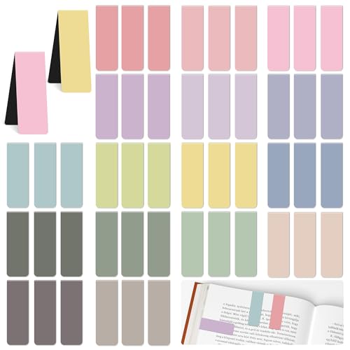 48Pack Magnetic Bookmarks Bulk Book Marks for Reading Women Men Adults Teacher Book Lovers Gifts Multipack Personalised Bookmark Book Page Holder Magnet Bookmark Clips Cute Book Markers (Morandi)
