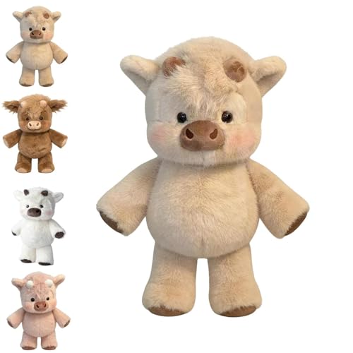 Jouet En Peluche Doux De Vache - 45cm Adorable Animal En Peluche De Vache Qui Court À Fourrure Pour Soulager Le Stress, Jeune Bovin Peluches Animal, pour Hommes,...