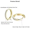 GULICX 10mm Silver 14K Gold Hoop Earrings for Women Men Teens, Hypoallergenic 925 Sterling Silver Post Small Hoop Earrings with AAA Cubic Zirconia, Huggie Hinged Cartilage Sleeper Hoops Earring #1
