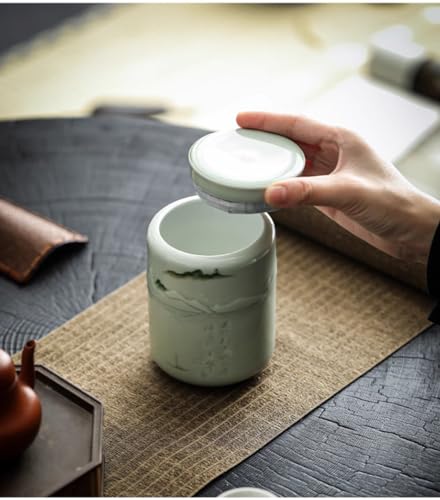 Bocal à thé céladon rétro pour sublimer votre rituel de dégustation à la maison