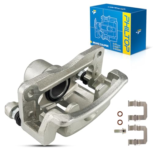 Image of PHILTOP 18B5041 Rear Right Disc Brake Caliper Assembly for Chevrolet GMC 2007-2017 Equinox, 2010-2017 Terrain, 2012-2015 Captiva Sport, 2008-2009 Vue, 2007-2009 Torrent, 2010 Vue, Rear Right Passenger